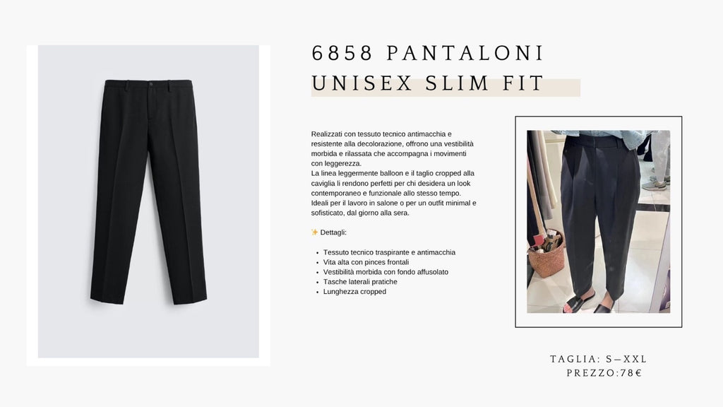 6858 Pantaloni unisex slim fit